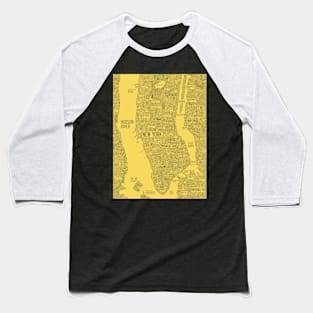 New York city yellow map Baseball T-Shirt